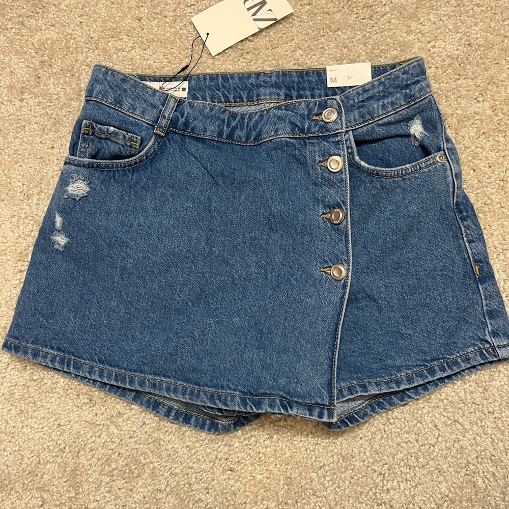Zara Blue Denim Skort